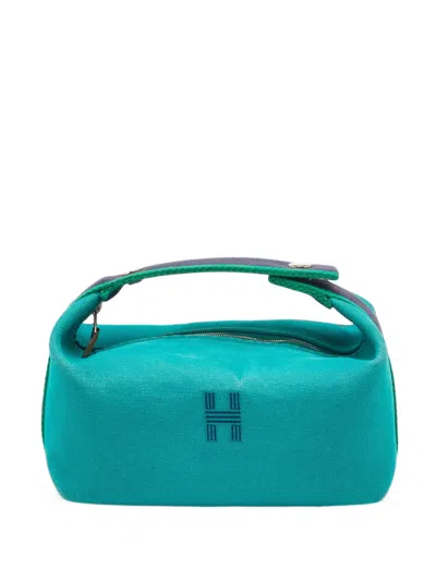 Pre-owned Hermes Bride-a-brac Pouch In Green