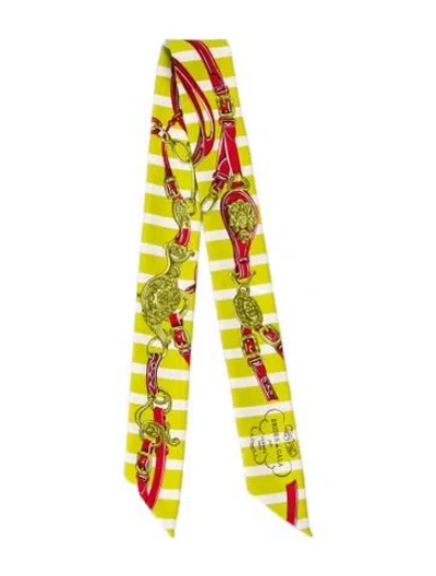 Pre-owned Hermes Brides De Gala Bayaderes Twilly Scarf In Green
