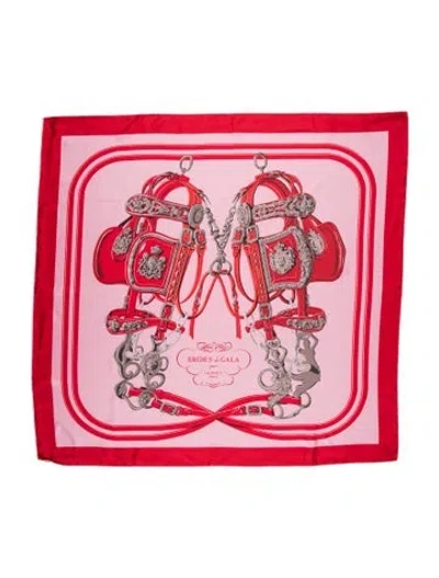 Pre-owned Hermes Brides De Gala Double Face Silk Scarf In Pink