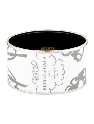 Pre-owned Hermes Brides De Gala Extra Wide Enamel Bracelet, 7.75" In Multi