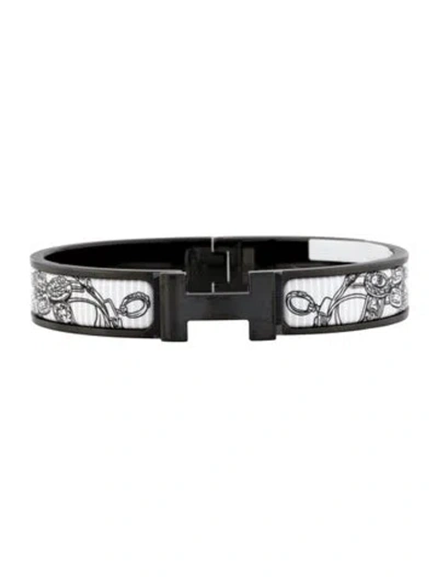 Pre-owned Hermes Brides De Gala Eye Liner Clic Hh Bangle Bracelet, 7.25" In Multi