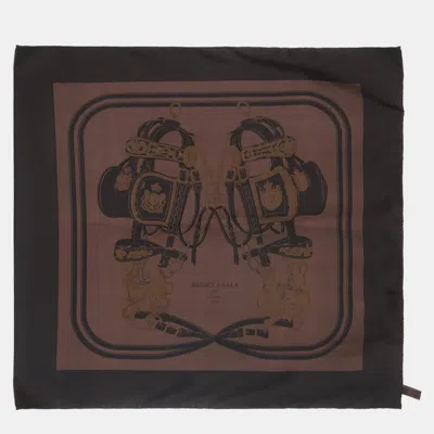 Pre-owned Hermes Brides De Gala Scarf In Brown