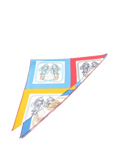 Pre-owned Hermes Brides De Gala Silk Scarf In Blue
