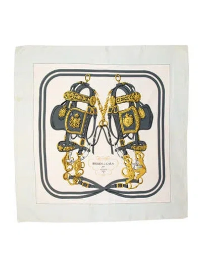 Pre-owned Hermes Brides De Gala Silk Scarf In Blue