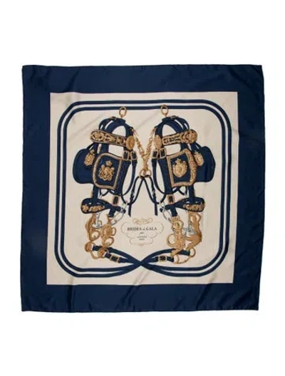 Pre-owned Hermes Brides De Gala Silk Scarf In Blue