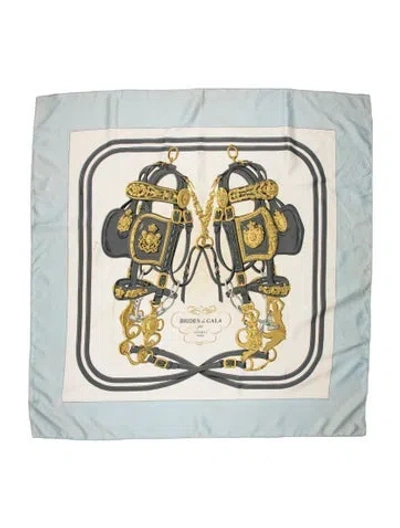 Pre-owned Hermes Brides De Gala Silk Scarf In Blue