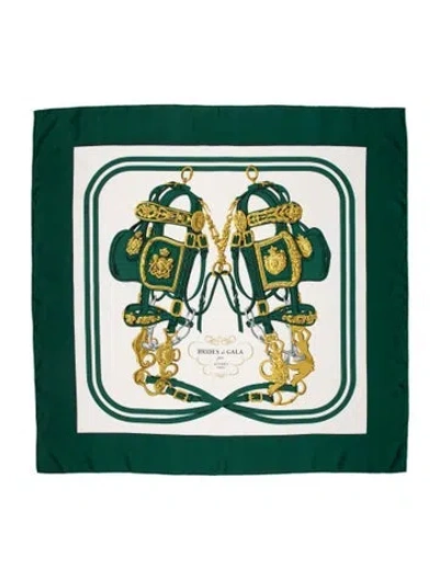 Pre-owned Hermes Brides De Gala Silk Scarf In Green