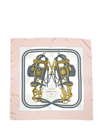 Pre-owned Hermes Brides De Gala Silk Scarf In Pink