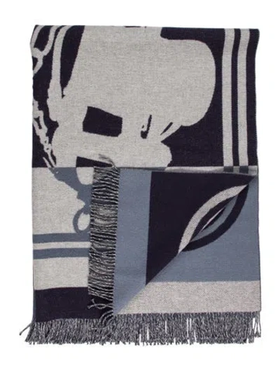 Pre-owned Hermes Brides De Gala Throw Blanket In Blue