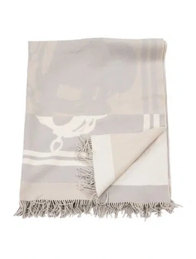 Pre-owned Hermes Brides De Gala Throw Blanket In Neutrals