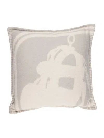 Pre-owned Hermes Brides De Gala Throw Pillow In Grey