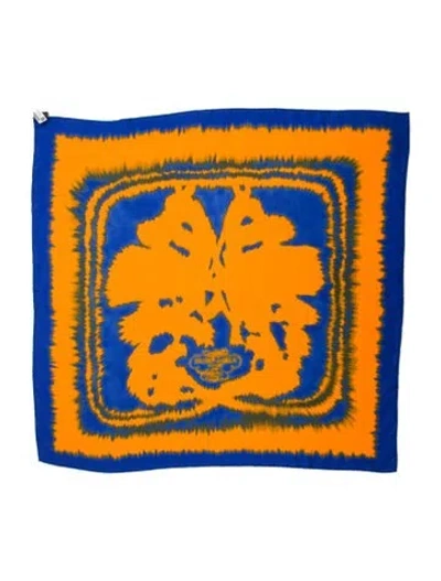 Pre-owned Hermes Brides De Gala Wash Silk Scarf W/ Tags In Blue