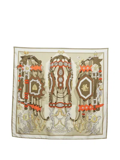 Pre-owned Hermes Brides Et Destin Scarf In Neutrals