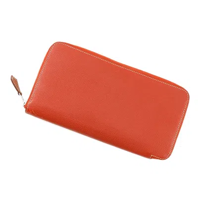 Pre-owned Hermes Brique Epsom Leather Long Wallet (bi-fold) () In Brown