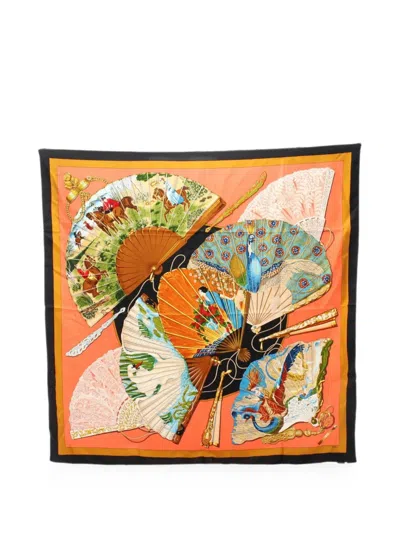 Pre-owned Hermes Brise De Charme Scarf In Orange