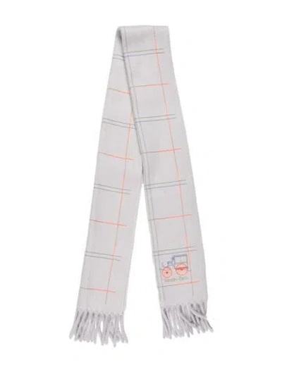 Pre-owned Hermes Brodee A Toute Berline Cashmere Muffler In Gray