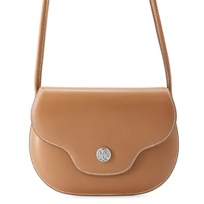 Pre-owned Hermes Brown Box Calf Leather Pochette Shoulder Bag ()