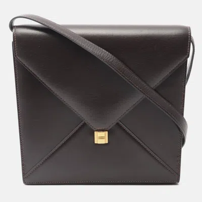 Pre-owned Hermes Brown Box Calf Leather Shoulder Bag