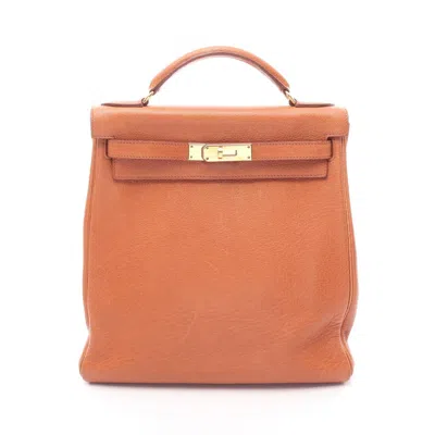 Pre-owned Hermes Brown Buffalo Leather Backpack Handbag ()