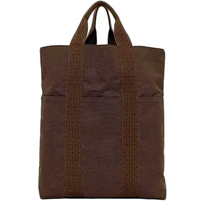 Pre-owned Hermes Brown Canvas Handbag Tote Bag ()
