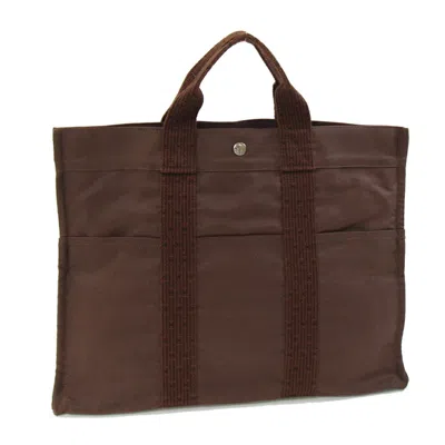 Pre-owned Hermes Brown Canvas Handbag Tote Bag ()