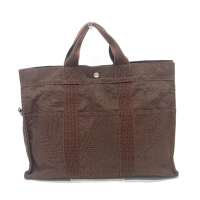 Pre-owned Hermes Brown Canvas Handbag Tote Bag ()