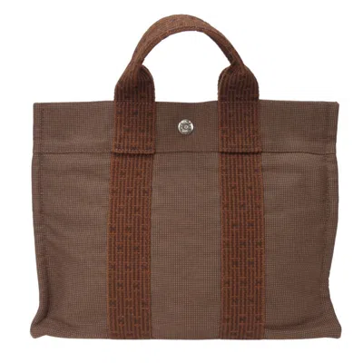Pre-owned Hermes Brown Canvas Handbag Tote Bag ()