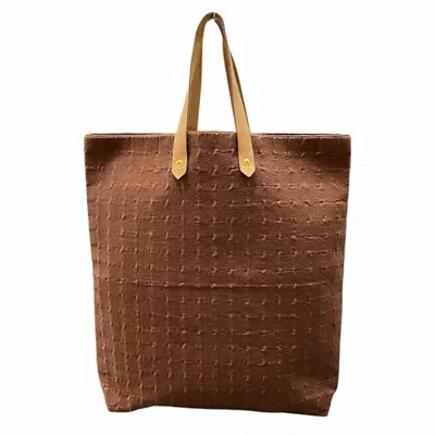 Pre-owned Hermes Brown Canvas Leather Handbag Tote Bag ()