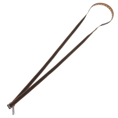 Pre-owned Hermes Brown Canvas Leather Necklace ()