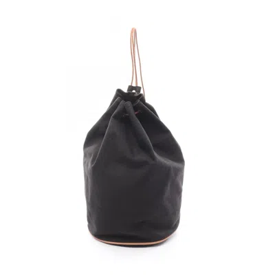 Pre-owned Hermes Brown Canvas Leather Shoulder Bag ()