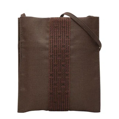 Pre-owned Hermes Brown Canvas Pochette Shoulder Bag ()