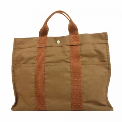 Pre-owned Hermes Brown Canvas Tote Bag ()
