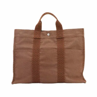 Pre-owned Hermes Brown Canvas Tote Bag ()