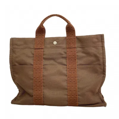 Pre-owned Hermes Brown Canvas Tote Bag ()