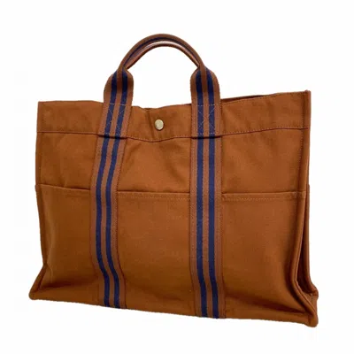 Pre-owned Hermes Brown Canvas Tote Bag ()