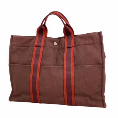 Pre-owned Hermes Brown Canvas Tote Bag ()