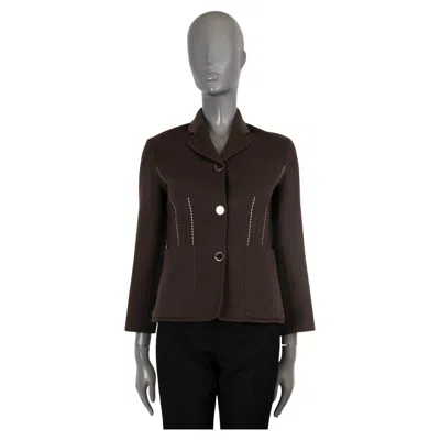 Pre-owned Hermes Brown Cashmere 2022 Tailored Jacket 36 Xs