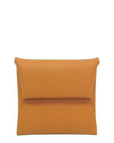 Hermes Hermès Brown Chevre Leather Coin Purse (authentic Pre-loved)