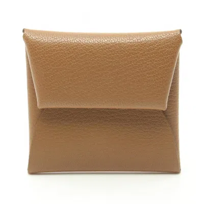 Pre-owned Hermes Brown Chevre Leather Coin Purse/coin Case ()