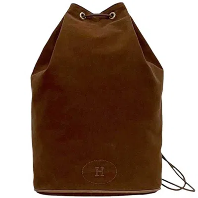 Pre-owned Hermes Brown Cotton Backpack ()