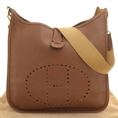 Pre-owned Hermes Brown Courchevel Leather Shoulder Bag ()