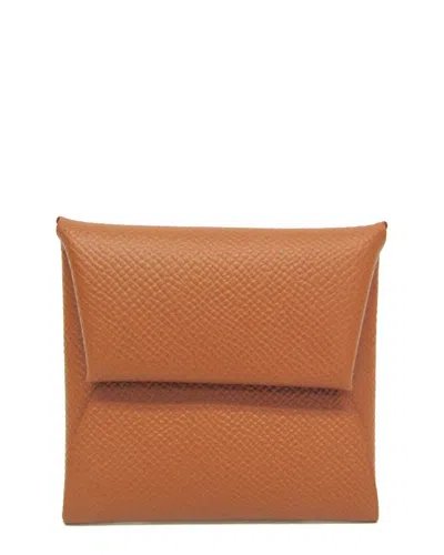 Hermes Hermès Brown Epsom Leather Coin Purse (authentic Pre-loved)