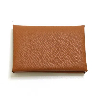 Pre-owned Hermes Brown Epsom Leather Coin Purse/coin Case ()