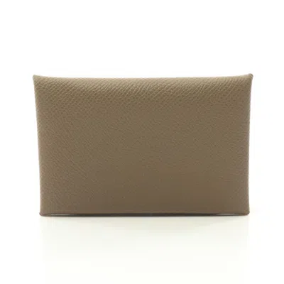 Pre-owned Hermes Brown Epsom Leather Coin Purse/coin Case ()