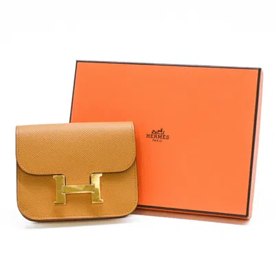 Pre-owned Hermes Brown Epsom Leather Coin Purse/coin Case ()