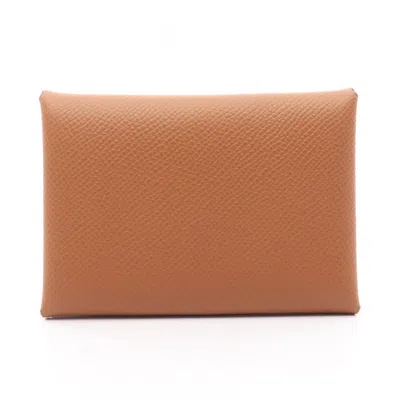Pre-owned Hermes Brown Epsom Leather Coin Purse/coin Case ()