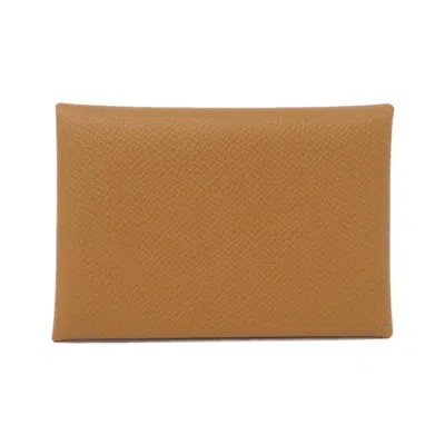 Pre-owned Hermes Brown Epsom Leather Coin Purse/coin Case ()