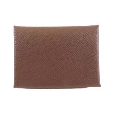 Pre-owned Hermes Brown Epsom Leather Coin Purse/coin Case ()