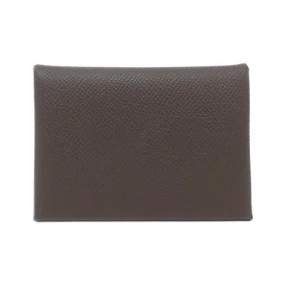 Pre-owned Hermes Brown Epsom Leather Coin Purse/coin Case ()