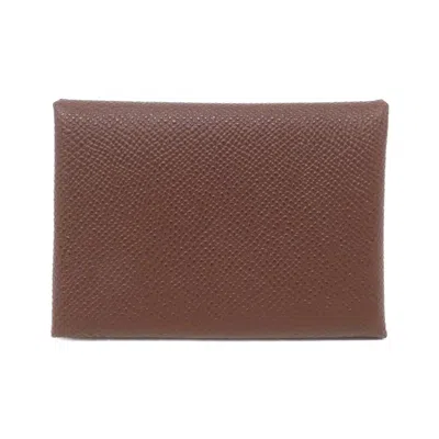 Pre-owned Hermes Brown Epsom Leather Coin Purse/coin Case ()